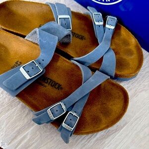 Birkenstock Franca NWB dusty blue size 42 11 reg width leather Sandals